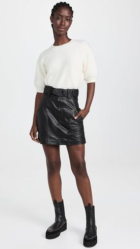 Sea Women's Cedric Leather Miniskirt W/Belt in Saudi Arabia