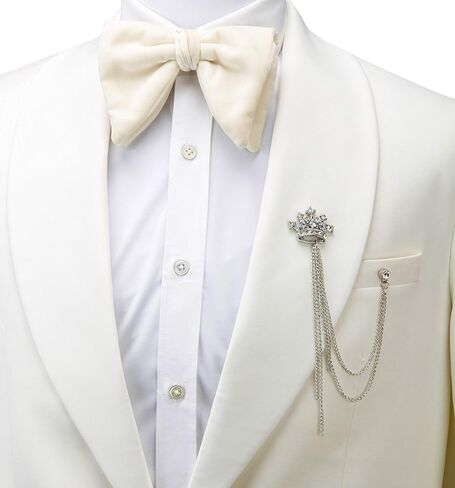 AN KINGPiiN Lapel Pin for Men Crowned Stone with Hanging Chain Brooch Suit Stud, Shirt Studs Men's Accessories Collar Pin in Saudi Arabia