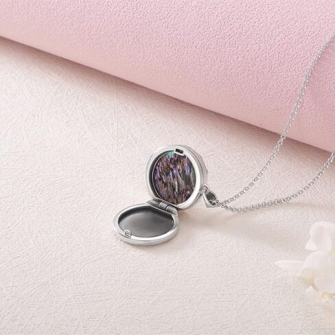 PELOVNY Personalized Heart Locket Necklace S925 Sterling Silver Oxidation Rose Hummingbird Dandelion That Holds Pictures Photo Keep Memorial Necklaces Custom Jewelry for Women Mom - Forever In My Heart in Saudi Arabia