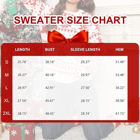 سارين ماثيوز سانتا البلوزات للنساء كم طويل فضفاض دافئ متماسكة البلوز عطلة قبيحة عيد الميلاد الرنة سترة in Kuwait