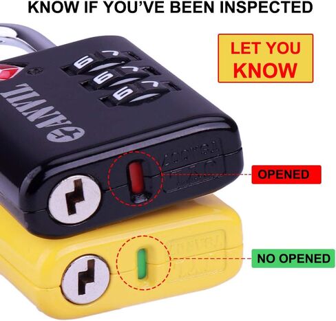 أقفال الأمتعة معتمدة من إدارة أمن المواصلات الأمريكية، قفل سفر متين مع مؤشر فحص ومجموعة مكونة من 3 أرقام قابلة لإعادة الضبط in Kuwait