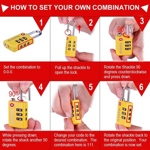أقفال الأمتعة معتمدة من إدارة أمن المواصلات الأمريكية، قفل سفر متين مع مؤشر فحص ومجموعة مكونة من 3 أرقام قابلة لإعادة الضبط in Kuwait