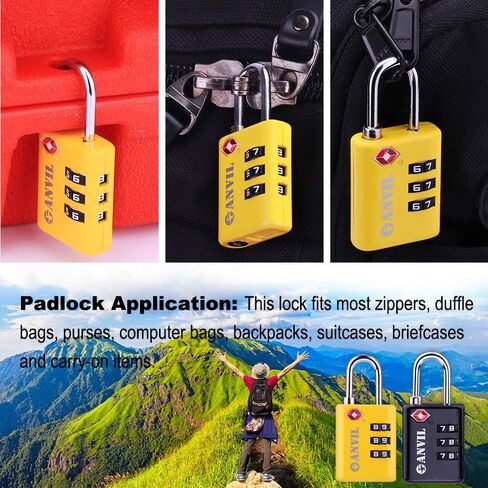 أقفال الأمتعة معتمدة من إدارة أمن المواصلات الأمريكية، قفل سفر متين مع مؤشر فحص ومجموعة مكونة من 3 أرقام قابلة لإعادة الضبط in Kuwait