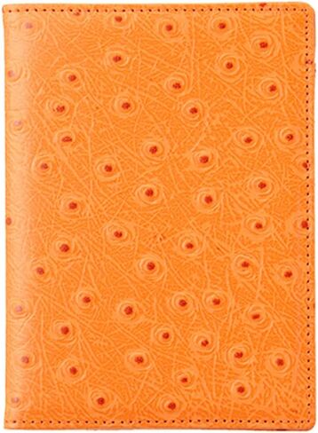 OROM PASSPORT HOLDER محفظة سفر جلدية بنمط النعام للرجال والنساء حجب RFID (وردي) in Saudi Arabia