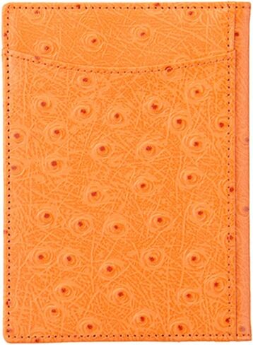 OROM PASSPORT HOLDER محفظة سفر جلدية بنمط النعام للرجال والنساء حجب RFID (وردي) in Saudi Arabia