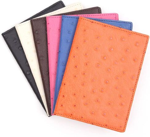 OROM PASSPORT HOLDER محفظة سفر جلدية بنمط النعام للرجال والنساء حجب RFID (وردي) in Saudi Arabia