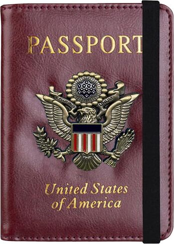 Ciana Passport Holder Cover Wallet RFID Blocking Leather Card Case with Vaccine Card Slot Travel Accessories for Women & Men (Maroon) in Kuwait