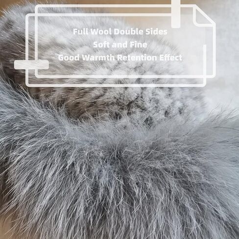 Winter Russian Fur Hat for Women Girls Warm Knitted Mink Real Fur Headband Fluffy Furry Hat with Fox Brim Outdoor in Saudi Arabia