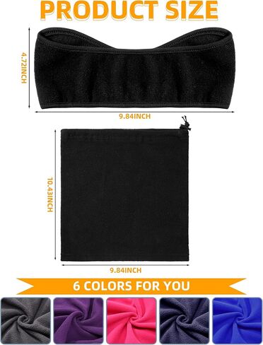 12 Pcs Polar Fleece Ear Warmers Headband Neck Warmer Set Winter Ear Warmers Winter Neck Gaiter for Men Women Winter Outdoor Sports in Kuwait