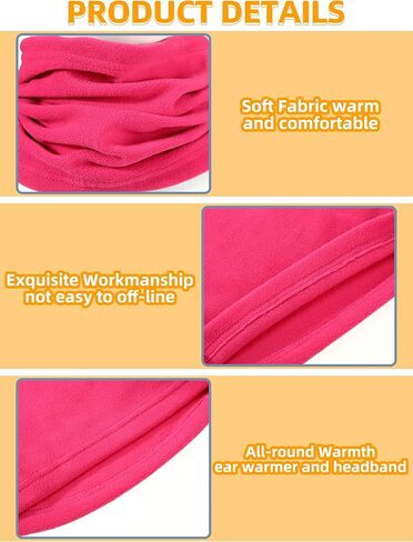 12 Pcs Polar Fleece Ear Warmers Headband Neck Warmer Set Winter Ear Warmers Winter Neck Gaiter for Men Women Winter Outdoor Sports in Kuwait