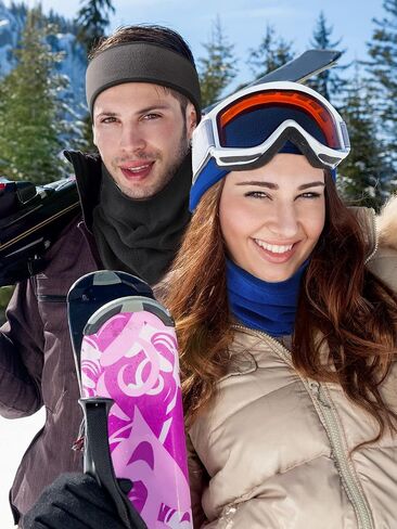 12 Pcs Polar Fleece Ear Warmers Headband Neck Warmer Set Winter Ear Warmers Winter Neck Gaiter for Men Women Winter Outdoor Sports in Kuwait