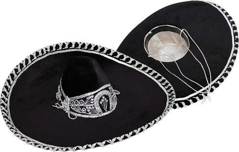قبعة FESTMEX المكسيكية الأصلية للبالغين من Sombrero Mariachi Charro، قبعة مكسيكية للحفلات التنكرية، 5 مايو، 16 سبتمبر in Saudi Arabia