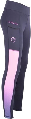 AK Rainbow Pull on High Waisted Breathable Horse Riding Tights/Leggings/Breeches with Full seat Silicon Grip AKRS 6058 in Saudi Arabia