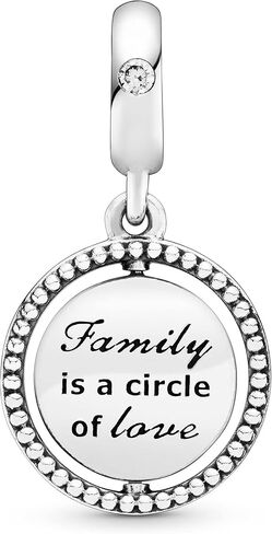 Pandora Spinning Family Tree Dangle Charm - Compatible Moments Bracelets - Jewelry for Women - Gift for Women in Your Life - Made with Sterling Silver, Cubic Zirconia & Enamel in Saudi Arabia