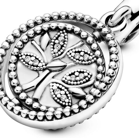 Pandora Spinning Family Tree Dangle Charm - Compatible Moments Bracelets - Jewelry for Women - Gift for Women in Your Life - Made with Sterling Silver, Cubic Zirconia & Enamel in Saudi Arabia