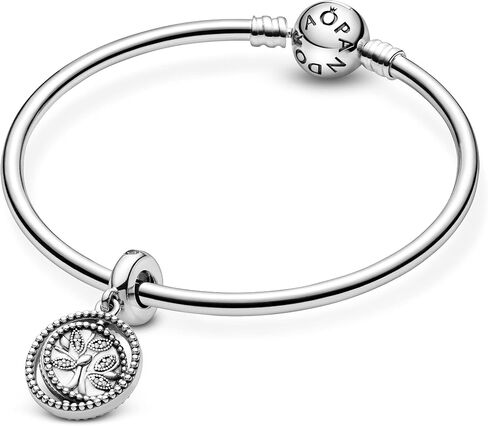 Pandora Spinning Family Tree Dangle Charm - Compatible Moments Bracelets - Jewelry for Women - Gift for Women in Your Life - Made with Sterling Silver, Cubic Zirconia & Enamel in Saudi Arabia