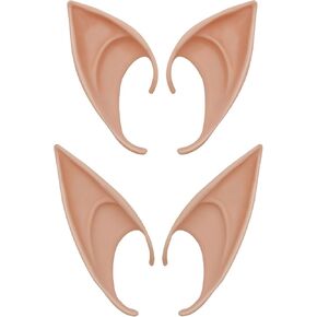 زوجان من أساور أذن قزم من Yilistore، زي زي بيكسي لآذان عفريت مدببة ناعمة، إكسسوارات تنكرية للهالوين إلفن مصاص دماء آذان الجنية (لون فاتح) in Kuwait