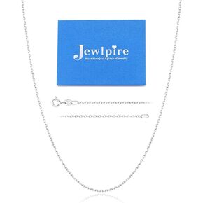 Jewlpire 1MM الإيطالية الفاخرة جدا الصلبة 24K الذهب أكثر من 925 الفضة الاسترليني سلسلة قلادة للنساء الفتيات، سلسلة كابل هيبوالرجينيك قوي ولامع ورقيق سلسلة القلائد النسائية 16/18/20/22/24 بوصة