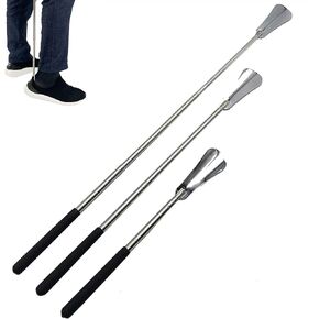 Leetye Mei Shoe Horn مقبض طويل لكبار السن، أبواق الأحذية المحمولة ذات المقبض الطويل، أبواق الأحذية للرجال والنساء والأطفال، قرن حذاء طويل للغاية مع قرن حذاء معدني تلسكوبي بطول 13-26 بوصة قابل للتعديل in Kuwait