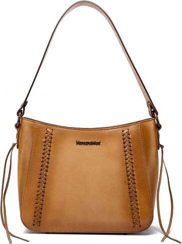 Montana West Genuine Leather Purses for Women Hobo Bags with Tooling Handle & Tassels in Saudi Arabia
