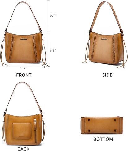 Montana West Genuine Leather Purses for Women Hobo Bags with Tooling Handle & Tassels in Saudi Arabia