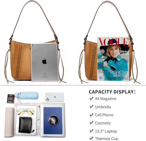 Montana West Genuine Leather Purses for Women Hobo Bags with Tooling Handle & Tassels in Saudi Arabia
