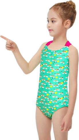 CinCili Girls One Piece Swimsuits Crossback Swimwear Beach Bathing Suit 3-14 Years in Saudi Arabia