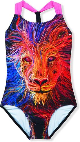 CinCili Girls One Piece Swimsuits Crossback Swimwear Beach Bathing Suit 3-14 Years in Saudi Arabia