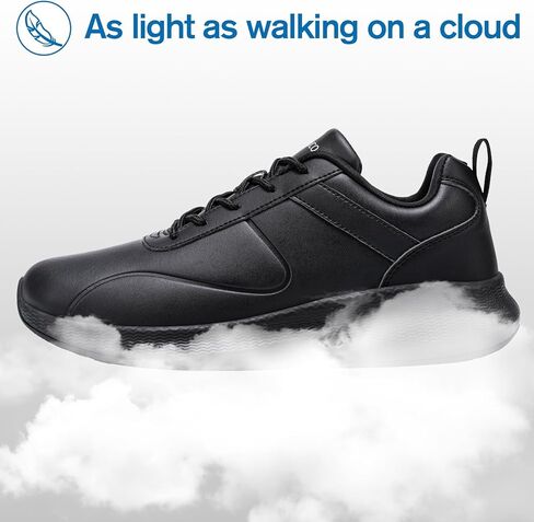 Taquco Non Slip Work Shoes for Women Food Service Lightweight Waterproof Kitchen Chef Shoe Restaurant Walking Sneakers Nursing Slip Resistant Footwear, Black in Saudi Arabia