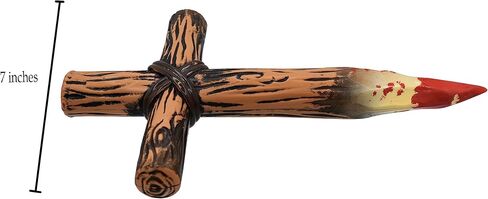 Bloody Vampire Hand Stake - Plastic Cross Stake - Fake Vampires Wooden Stake Prop - Zombie Hunter Halloween Costume Accessory in Saudi Arabia