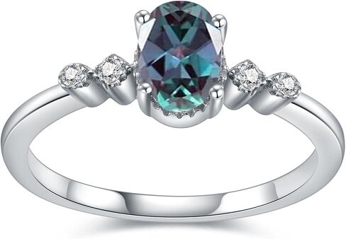 LOVE CORNER خاتم من الأحجار الكريمة الكسندريت للنساء S925 فضة استرلينية / 10K 14K 18K خاتم خطوبة ذهبي للنساء وعد الزفاف والذكرى السنوية وأعياد الميلاد ومصير الأحجار الكريمة in Saudi Arabia