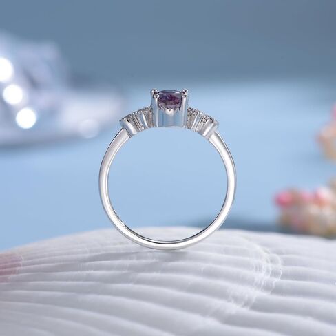LOVE CORNER خاتم من الأحجار الكريمة الكسندريت للنساء S925 فضة استرلينية / 10K 14K 18K خاتم خطوبة ذهبي للنساء وعد الزفاف والذكرى السنوية وأعياد الميلاد ومصير الأحجار الكريمة in Saudi Arabia