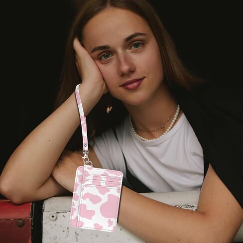 حامل بطاقة ائتمان GABraden للنساء، محفظة صغيرة RFID تحجب حامل بطاقة الائتمان، محفظة رفيعة صغيرة الحجم، حامل حافظة بطاقات جلدية مع سلسلة مفاتيح (فراشة سوداء) in Kuwait