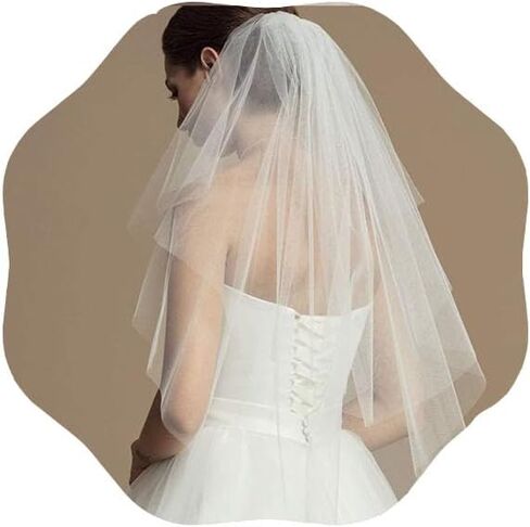 حجاب Cliory قصير لإزالة الأعشاب الضارة، حجاب من التول الأبيض، حجاب الزفاف، حجاب زفاف بسيط، حجاب حفل العازبة لحفلات الزفاف والعرائس... in Kuwait