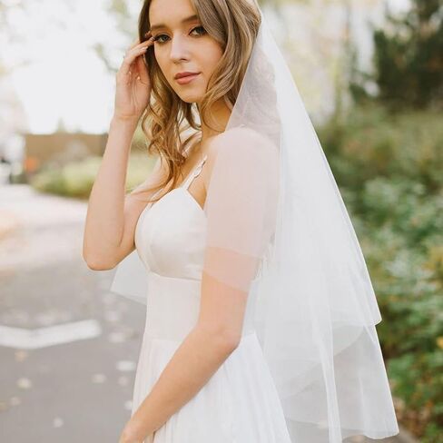 حجاب Cliory قصير لإزالة الأعشاب الضارة، حجاب من التول الأبيض، حجاب الزفاف، حجاب زفاف بسيط، حجاب حفل العازبة لحفلات الزفاف والعرائس... in Kuwait