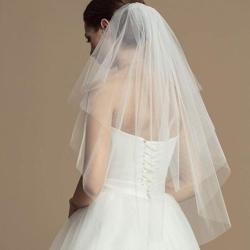 حجاب Cliory قصير لإزالة الأعشاب الضارة، حجاب من التول الأبيض، حجاب الزفاف، حجاب زفاف بسيط، حجاب حفل العازبة لحفلات الزفاف والعرائس... in Kuwait