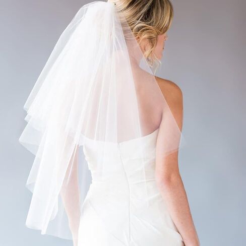 حجاب Cliory قصير لإزالة الأعشاب الضارة، حجاب من التول الأبيض، حجاب الزفاف، حجاب زفاف بسيط، حجاب حفل العازبة لحفلات الزفاف والعرائس... in Kuwait