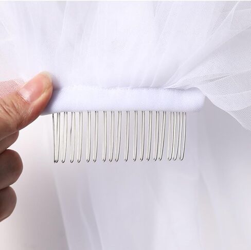 Cliory طرحة زفاف دانتيل حجاب زفاف قصير حجاب زفاف بسيط مشط حجاب العروس حجاب العازبة للعروس والنساء in Kuwait