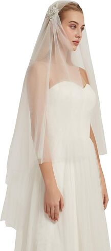 Leimandy 1930s طبقة مزدوجة حجاب الزفاف بلورات طرحة زفاف خوذة B07 in Kuwait