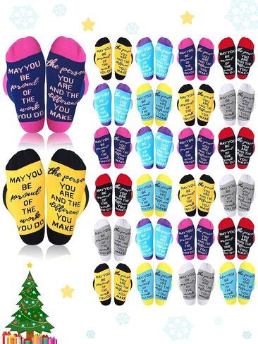 Xtinmee 24 Pairs Employee Appreciation Socks Gift May You Be Proud of the Difference You Make Socks Thank You Gifts for Coworker Nurse Teachers in Saudi Arabia