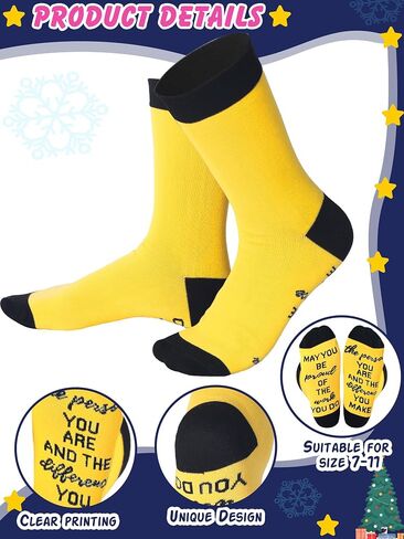 Xtinmee 24 Pairs Employee Appreciation Socks Gift May You Be Proud of the Difference You Make Socks Thank You Gifts for Coworker Nurse Teachers in Saudi Arabia