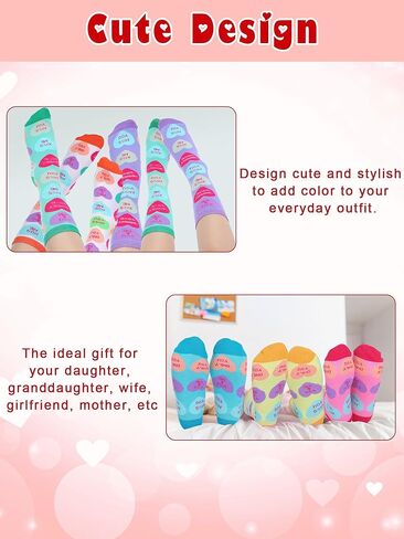 Twistover 49 Pairs Valentines Day Socks Heart Socks Bulk Love Colorful Pattern Novelty Cute Crew Socks for Women Girls Gifts in Kuwait