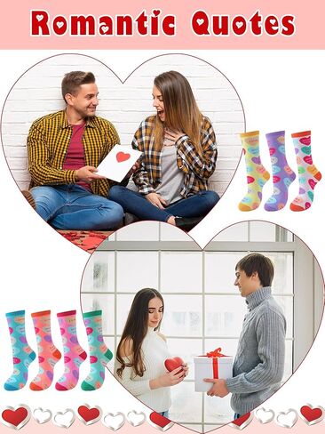 Twistover 49 Pairs Valentines Day Socks Heart Socks Bulk Love Colorful Pattern Novelty Cute Crew Socks for Women Girls Gifts in Kuwait