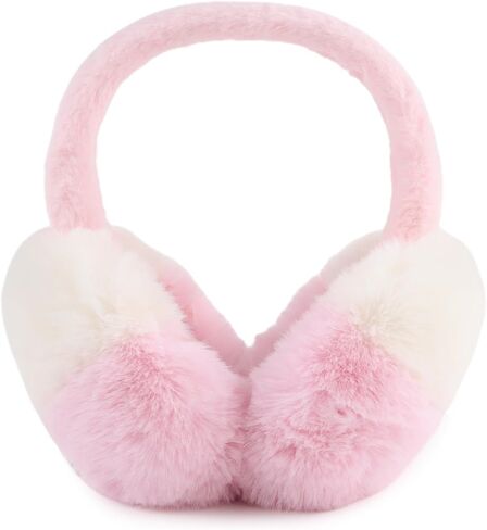 OMUKY Women Winter Earmuffs Foldable Faux Fur Ear Warmers Cold Weather Fluffy Warm Plush Ear Covers in Saudi Arabia