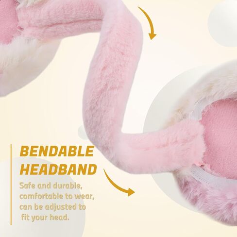OMUKY Women Winter Earmuffs Foldable Faux Fur Ear Warmers Cold Weather Fluffy Warm Plush Ear Covers in Saudi Arabia