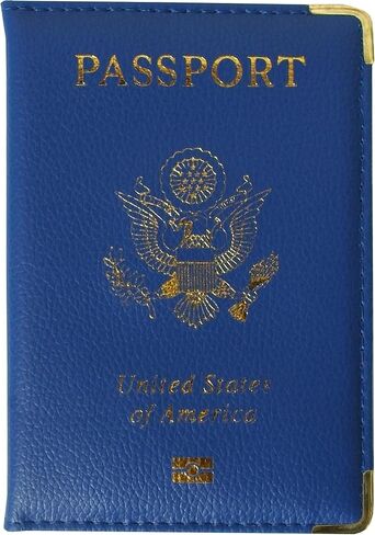 Passport Holder Cover Wallet RFID Blocking Leather Case Travel Accessories for Women Men (universal blue) in Saudi Arabia