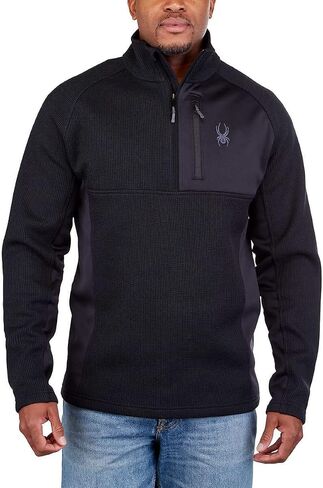 Spyder Men's Gait Half zip jacket, Black, Medium in Saudi Arabia