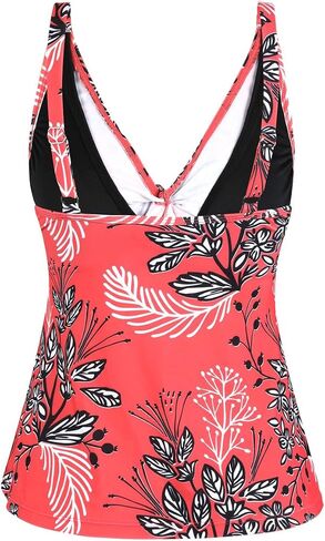 Hilor Women's Underwire Tankini Top Bathing Suit Front Twist V Neck Swimsuit Top Flowy Swimwear Top Only in Kuwait