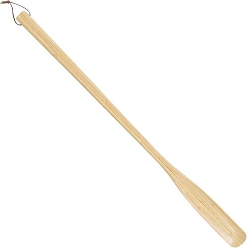 OFITMAGIC 21.6'' Long Handled Bamboo Wooden Shoe Horn,Wood Shoe Horn Long Handle for Seniors,Women and Men,Wooden ShoeHorn with Leather Strap for Hanging in Kuwait