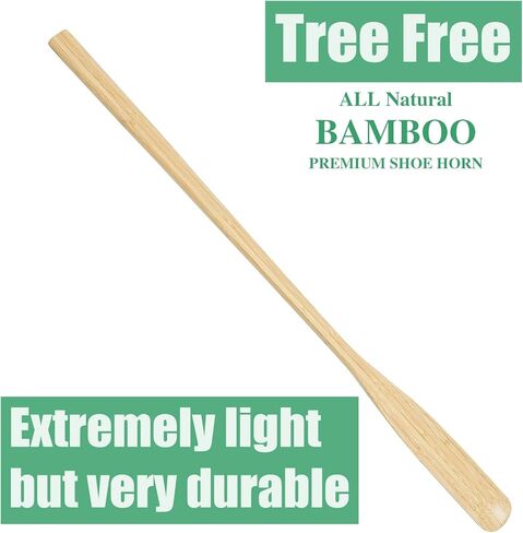 OFITMAGIC 21.6'' Long Handled Bamboo Wooden Shoe Horn,Wood Shoe Horn Long Handle for Seniors,Women and Men,Wooden ShoeHorn with Leather Strap for Hanging in Kuwait